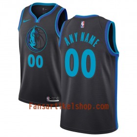 Dallas Mavericks Trikot Benutzerdefinierte 2018-19 Nike City Edition Schwarz Blau Swingman - Herren